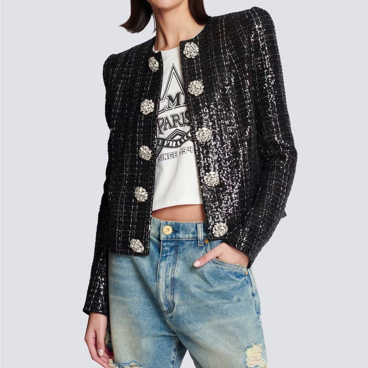 Chic Sequin Diamond Jacket