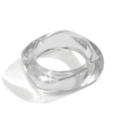 Vintage Wide Bangle Bracelet - Polygon Semi-Transparent