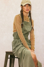 Dat Chick Khaki Overalls