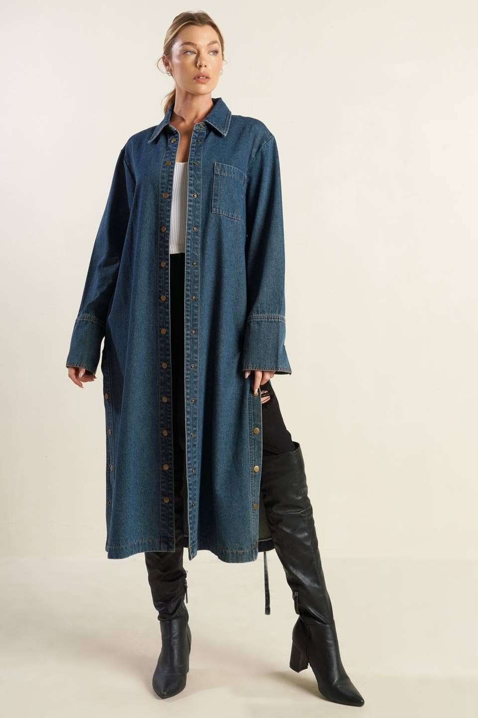 Denim Trench Coat Dress
