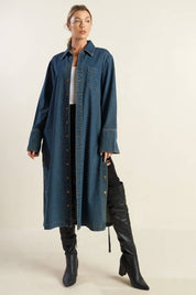Denim Trench Coat Dress