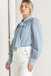 A striped woven top - FT1759B