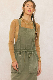 Dat Chick Khaki Overalls