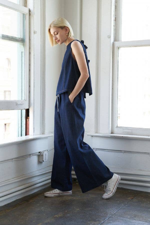 Tie-Back Denim Top
