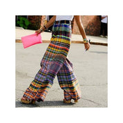 Stylish Loose Fit Plaid Striped  Pants