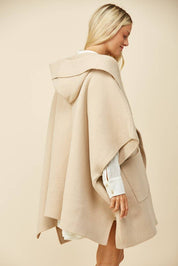 Soft Brushed  Knit Poncho with pockets