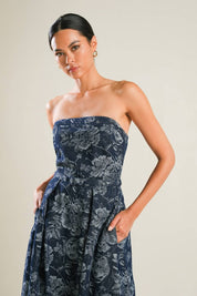 A Jacquard Denim Midi Dress