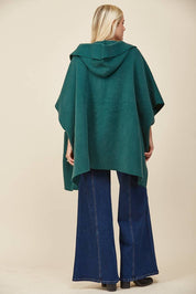 Soft Brushed  Knit Poncho with pockets