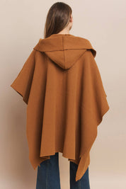 Soft Brushed  Knit Poncho with pockets