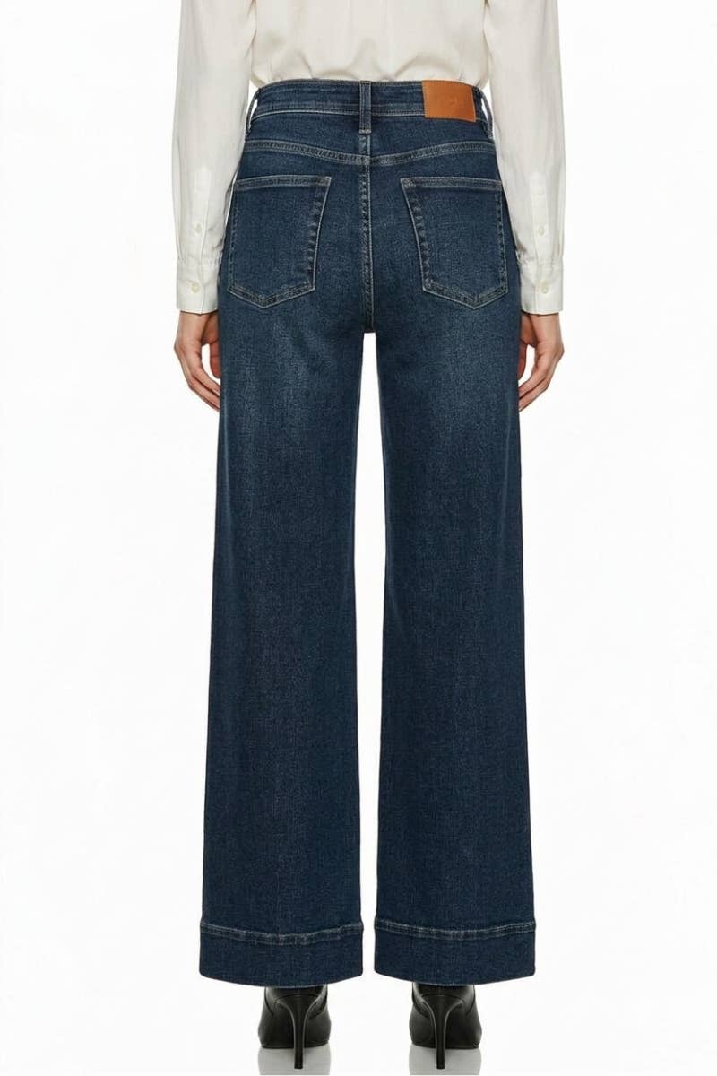 HIGH RISE TUMMY CONTROL PALAZZO JEANS