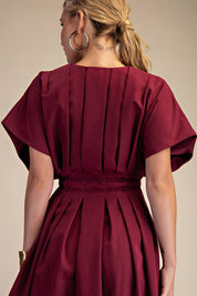 Wine Me Pleated Midi Dress
