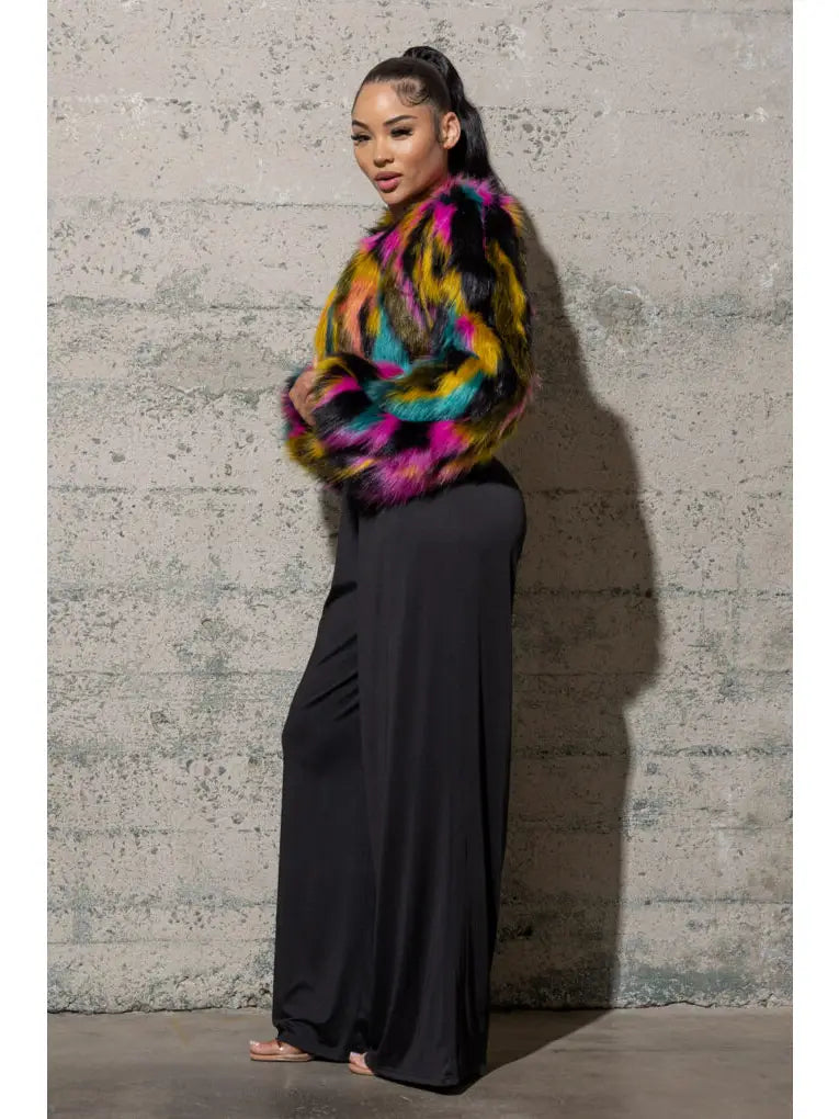 Multi Color Fury Coat