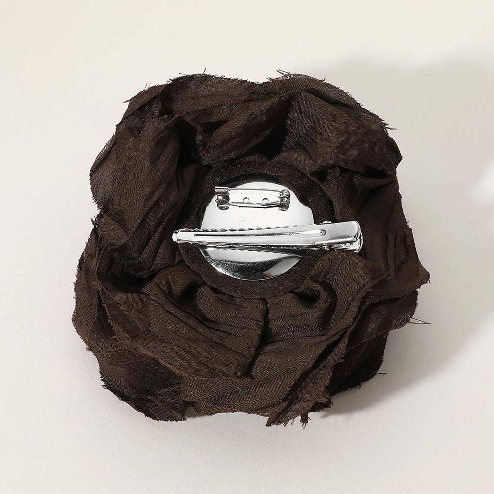 Fabric Flower Pin Brooch / Hair Clip