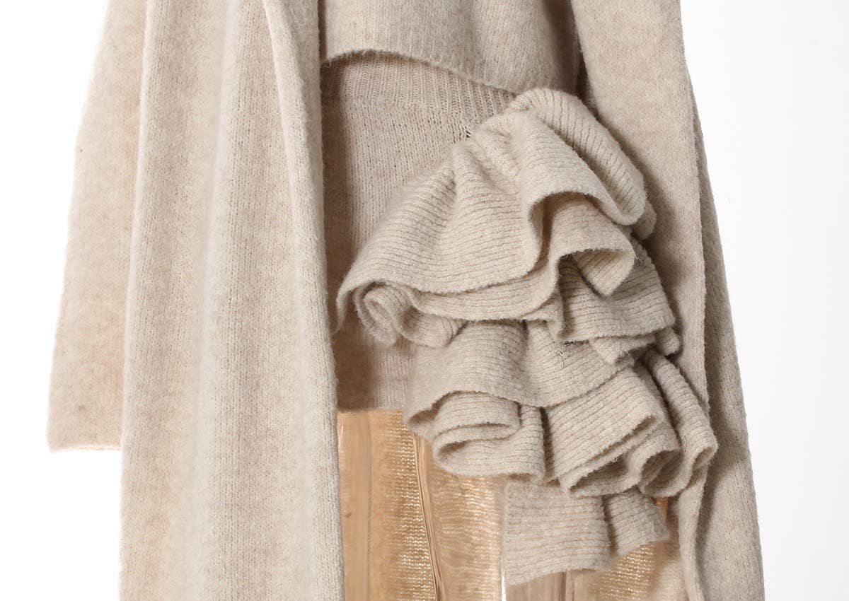 Soft Neutrals Knit Set – Jacket, Turtleneck & Skirt