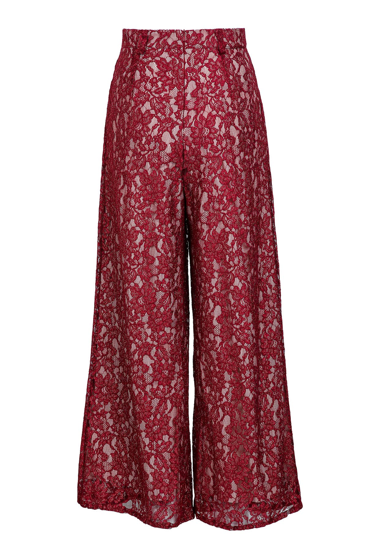 Floral Embroidered Mesh Maxi Slacks PC7036