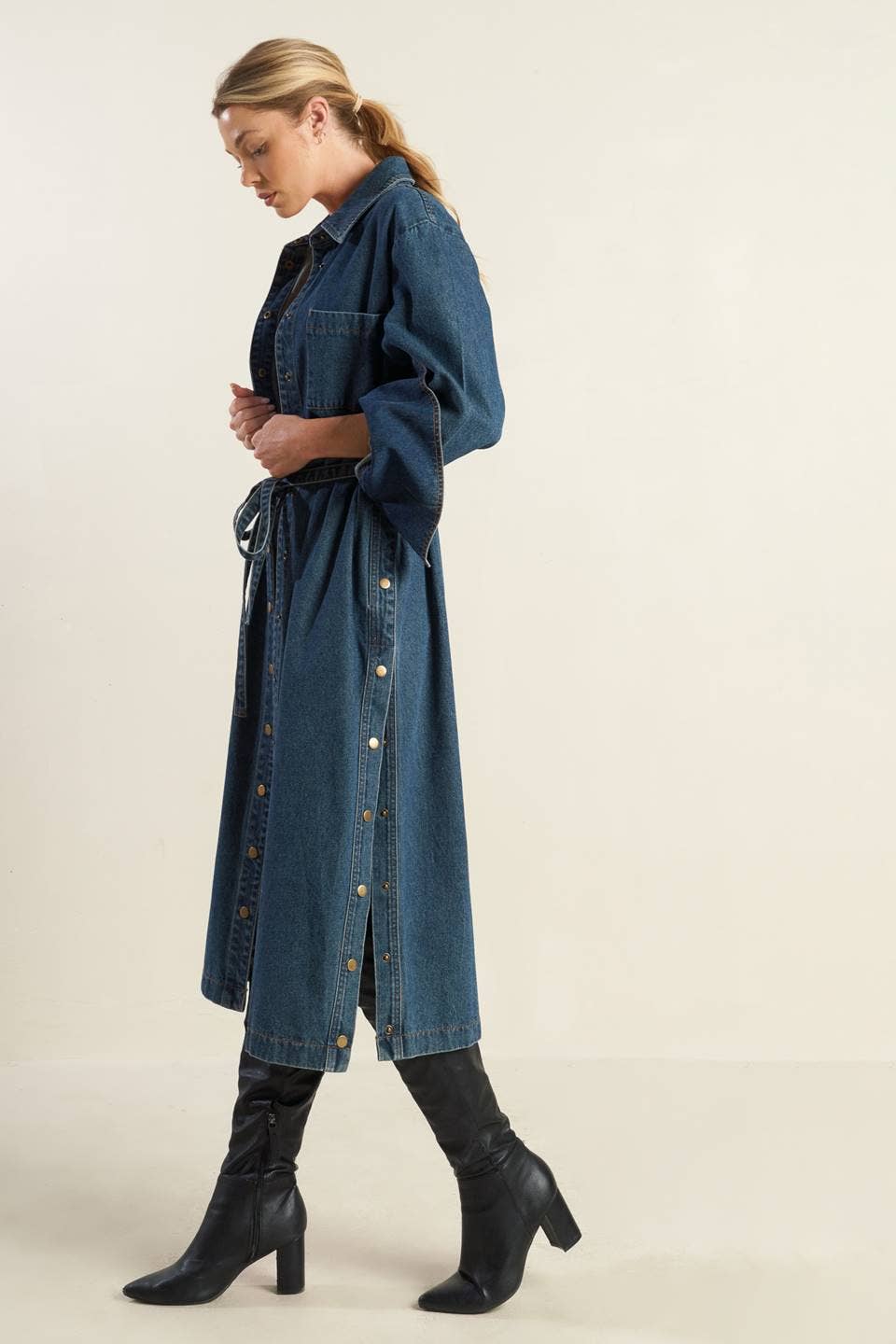 Denim Trench Coat Dress