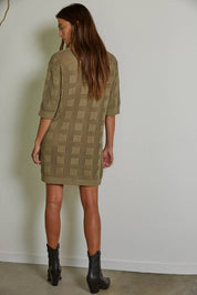Knit Cotton Sweater Cardigan Mini Dress