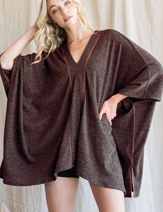 VNECK PONCHO TOP