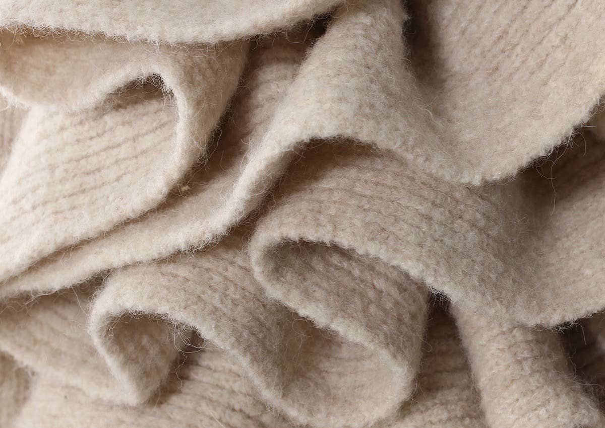 Soft Neutrals Knit Set – Jacket, Turtleneck & Skirt