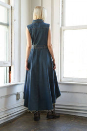 A Chic Denim Hi-Lo Midi Dress
