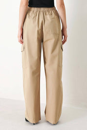 A solid woven balloon pant - FP1886T-A KHAKI