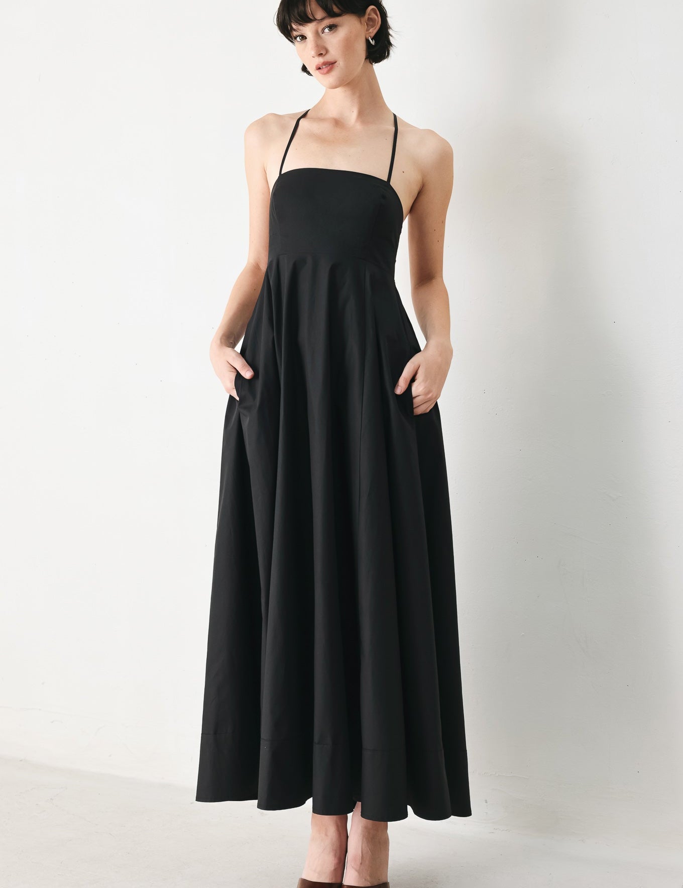 PURE LINE WOVEN MIDI DRESS