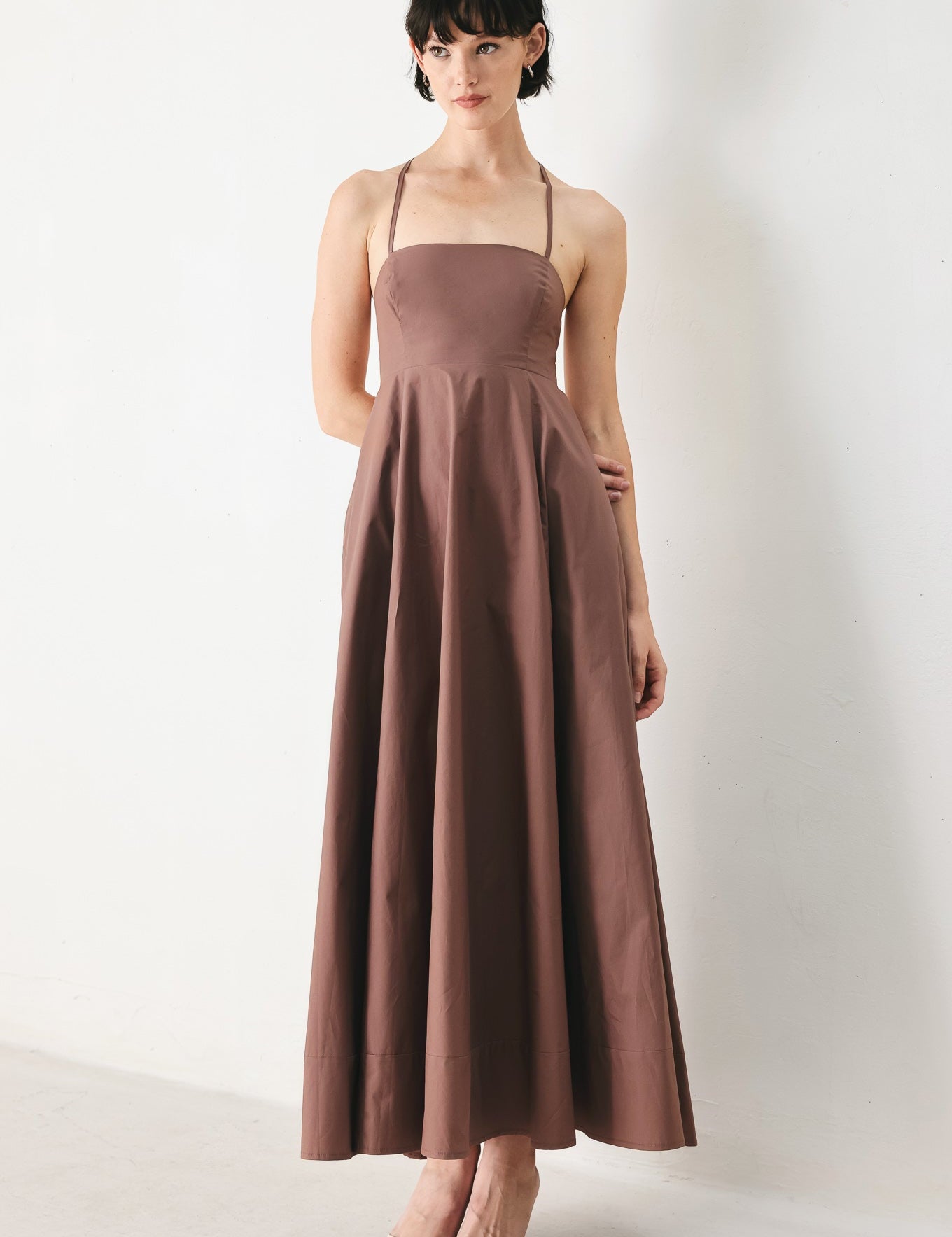 PURE LINE WOVEN MIDI DRESS