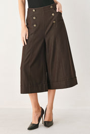 ESPRESSO MUSE WOVEN CULOTTES PANTS