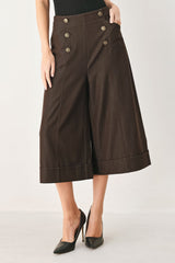 ESPRESSO MUSE WOVEN CULOTTES PANTS