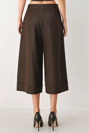 ESPRESSO MUSE WOVEN CULOTTES PANTS