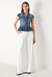 LOVELY COLLAR DENIM TOP