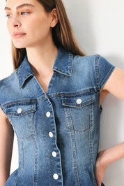 LOVELY COLLAR DENIM TOP