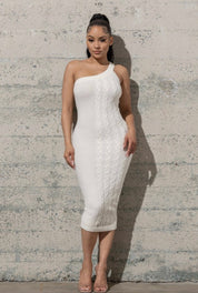One Shoulder Bodycon Sweater Dress