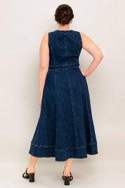 RAW BEAUTY DENIM MIDI DRESS