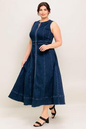 RAW BEAUTY DENIM MIDI DRESS
