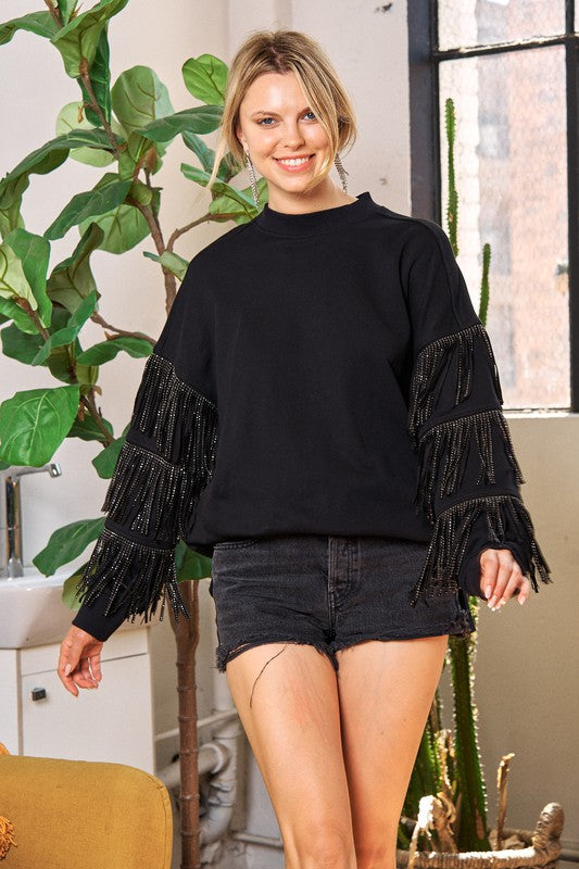 Girl On Fringe Studded Top