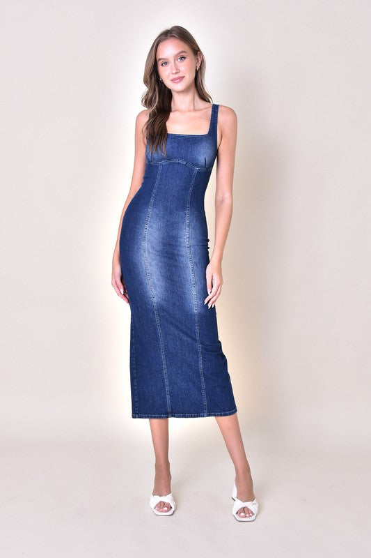 Denim Sleeveless Bodycon Dress