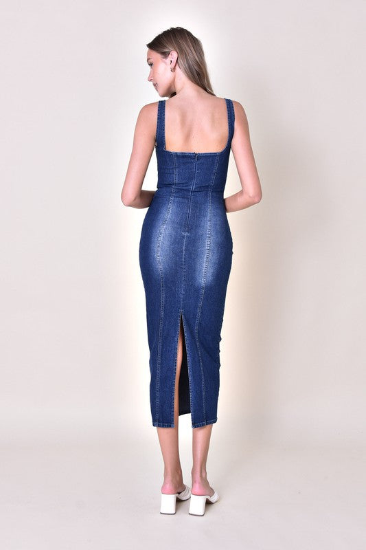 Denim Sleeveless Bodycon Dress