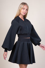 Cozy Quilted Mini Skirt Set
