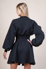 Cozy Quilted Mini Skirt Set