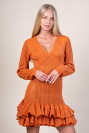 Elise Ruffle Hem Mini-Dress