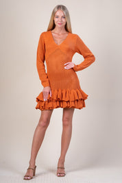 Elise Ruffle Hem Mini-Dress