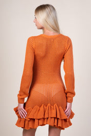 Elise Ruffle Hem Mini-Dress