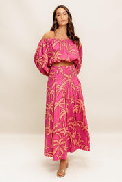 PARADISE MATCH WOVEN TOP AND SKIRT SET