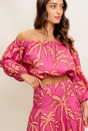 PARADISE MATCH WOVEN TOP AND SKIRT SET
