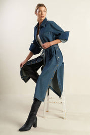Denim Trench Coat Dress