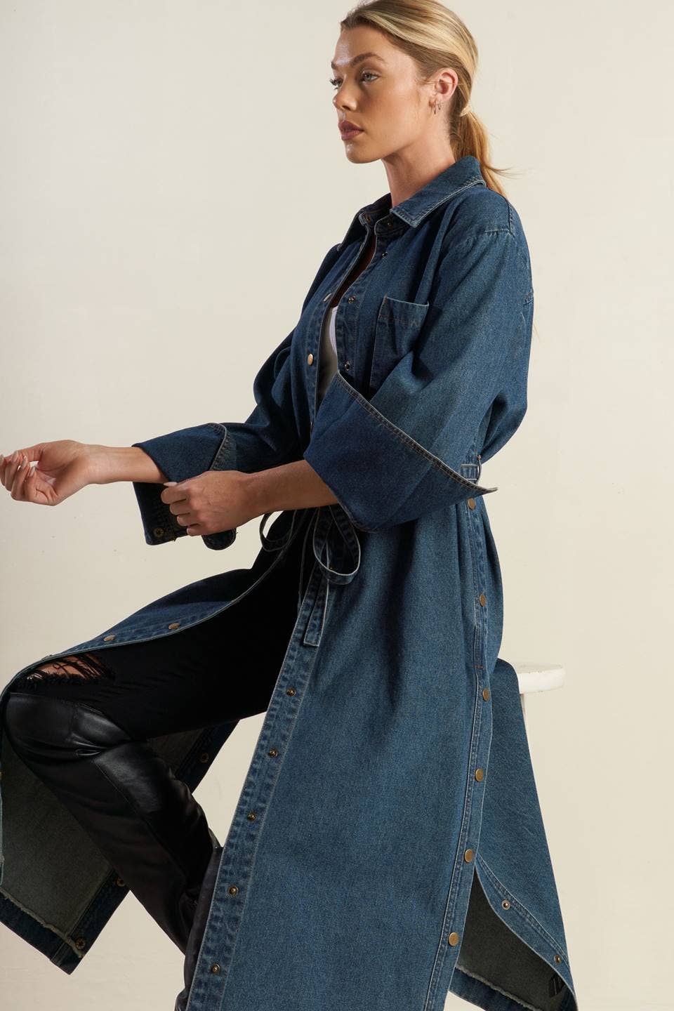 Denim Trench Coat Dress