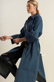 Denim Trench Coat Dress