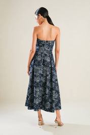 A Jacquard Denim Midi Dress