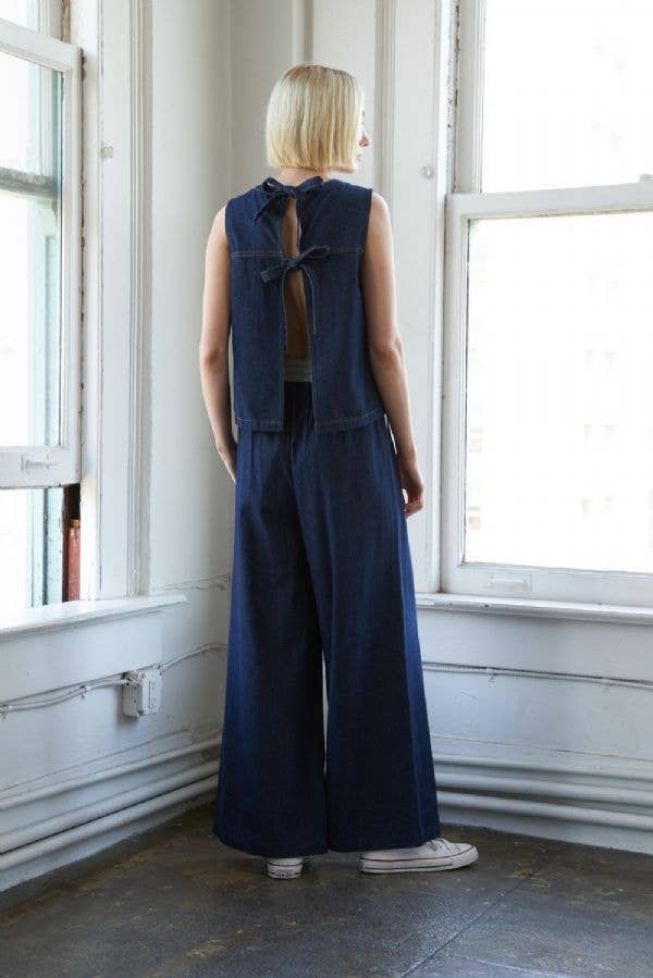 Tie-Back Denim Top